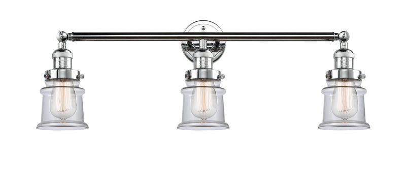 Innovations 205-PC-G182S Three Light Bath Vanity, Polished Chrome