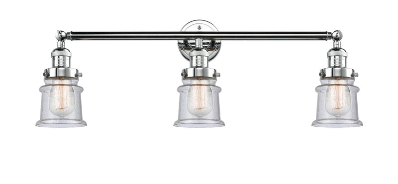 Innovations 205-PC-G184S Three Light Bath Vanity, Polished Chrome
