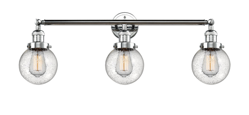 Innovations 205-PC-G204-6 Three Light Bath Vanity, Polished Chrome