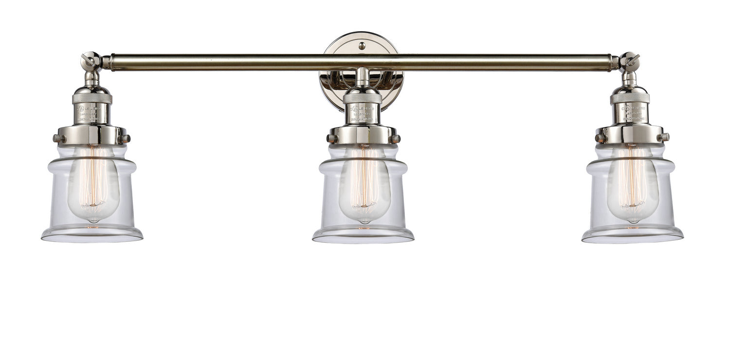 Innovations 205-PN-G182S Three Light Bath Vanity, Polished Nickel