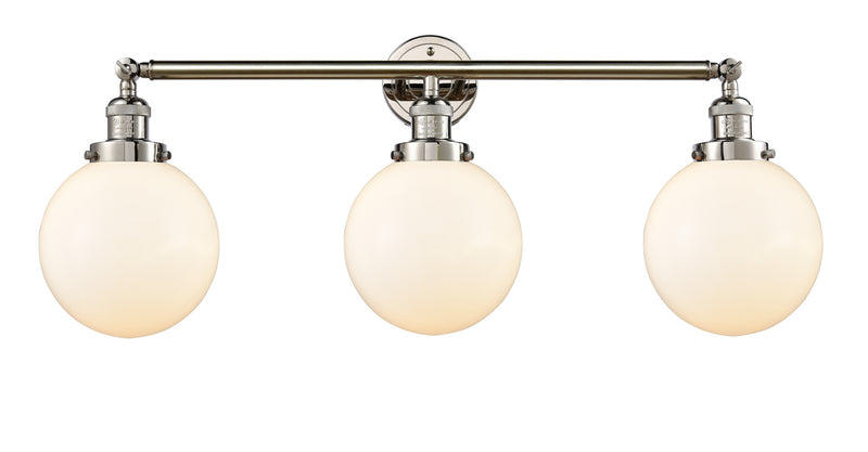 Innovations 205-PN-G201-8 Three Light Bath Vanity, Polished Nickel