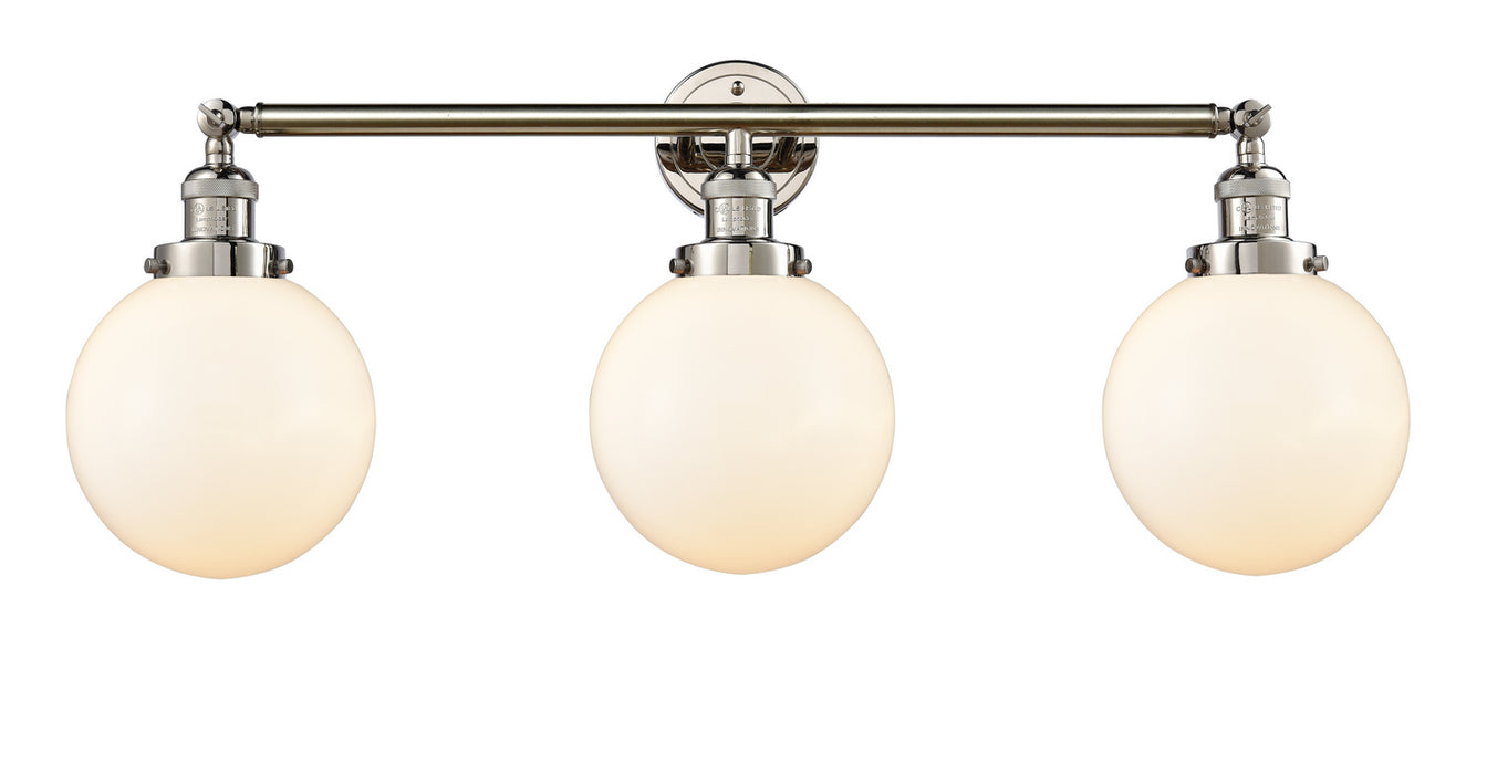 Innovations 205-PN-G201-8 Three Light Bath Vanity, Polished Nickel