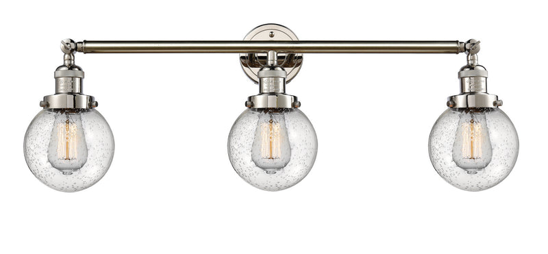 Innovations 205-PN-G204-6 Three Light Bath Vanity, Polished Nickel