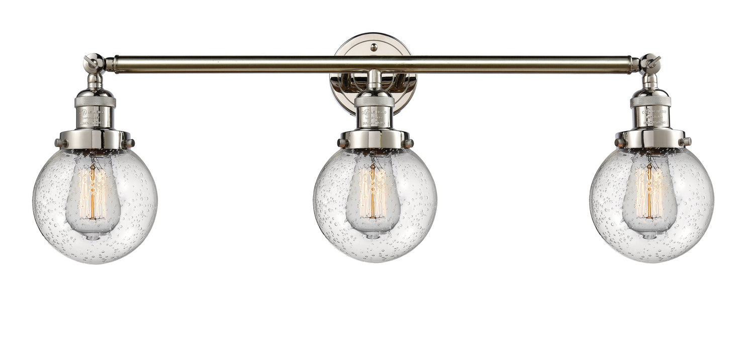 Innovations 205-PN-G204-6 Three Light Bath Vanity, Polished Nickel