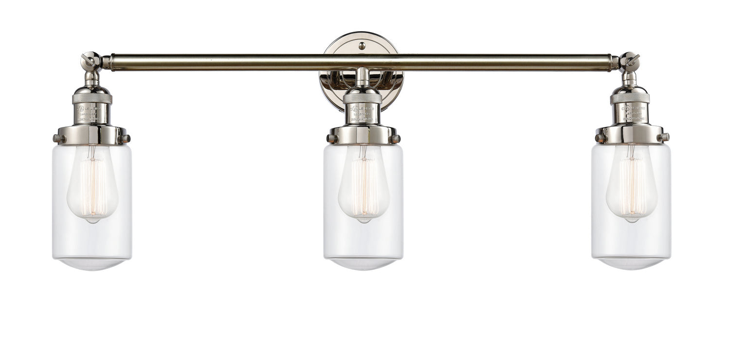 Innovations 205-PN-G312 Three Light Bath Vanity, Polished Nickel