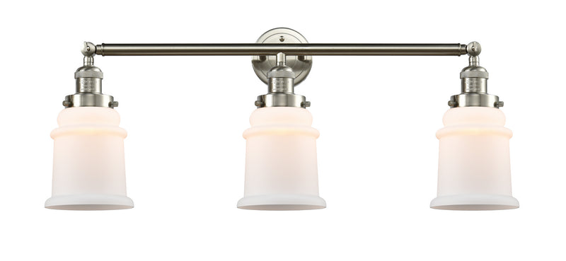Innovations 205-SN-G181 Three Light Bath Vanity, Brushed Satin Nickel