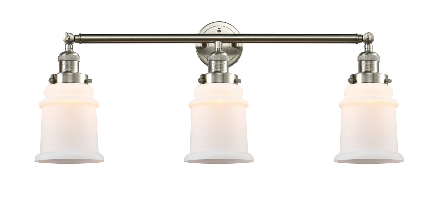 Innovations 205-SN-G181 Three Light Bath Vanity, Brushed Satin Nickel