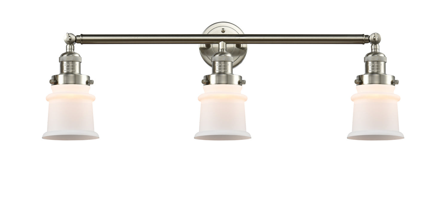 Innovations 205-SN-G181S Three Light Bath Vanity, Brushed Satin Nickel