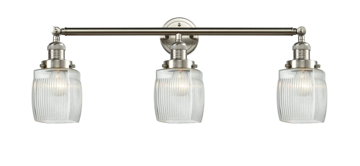 Innovations 205-SN-G302 Three Light Bath Vanity, Brushed Satin Nickel