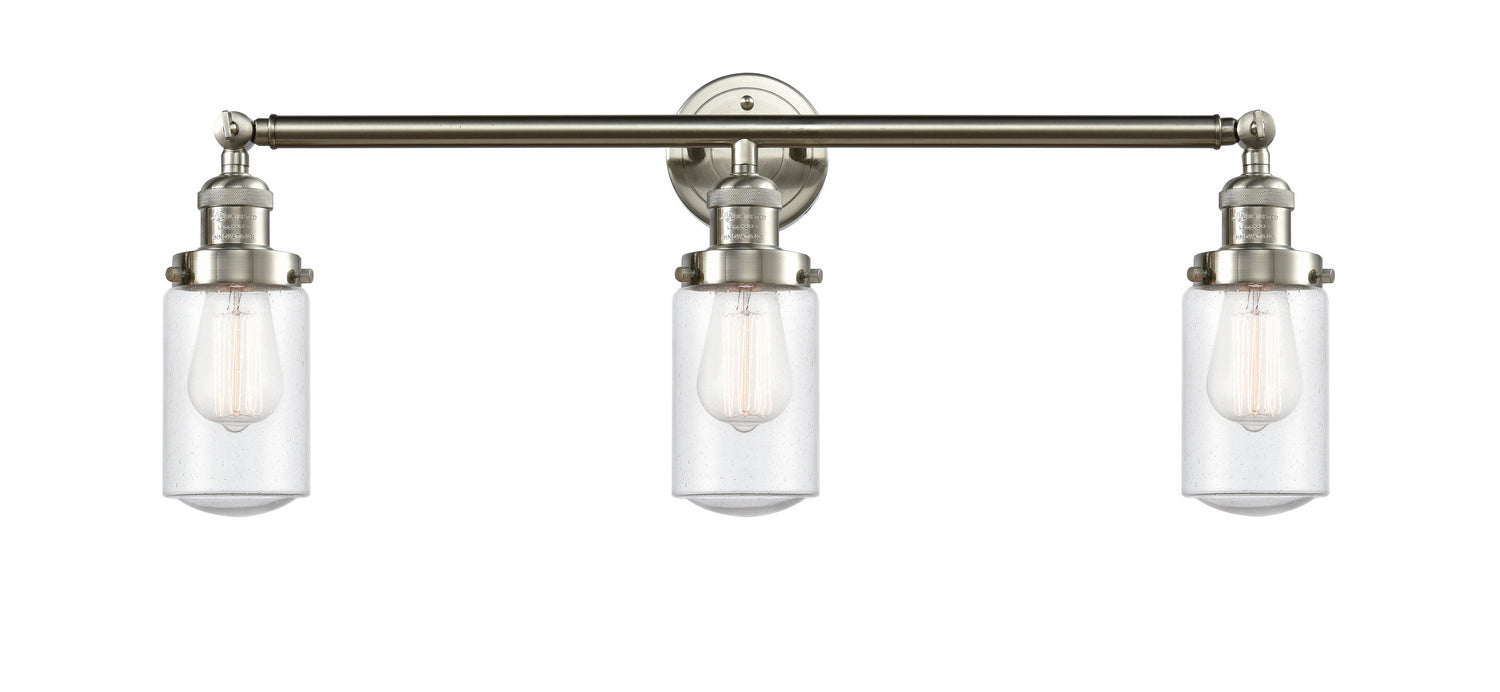 Innovations 205-SN-G314 Three Light Bath Vanity, Brushed Satin Nickel