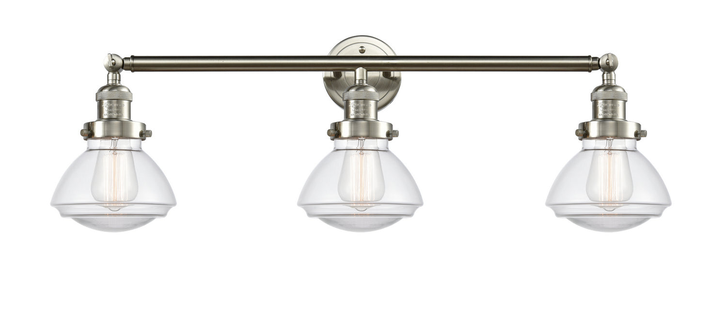 Innovations 205-SN-G322 Three Light Bath Vanity, Brushed Satin Nickel