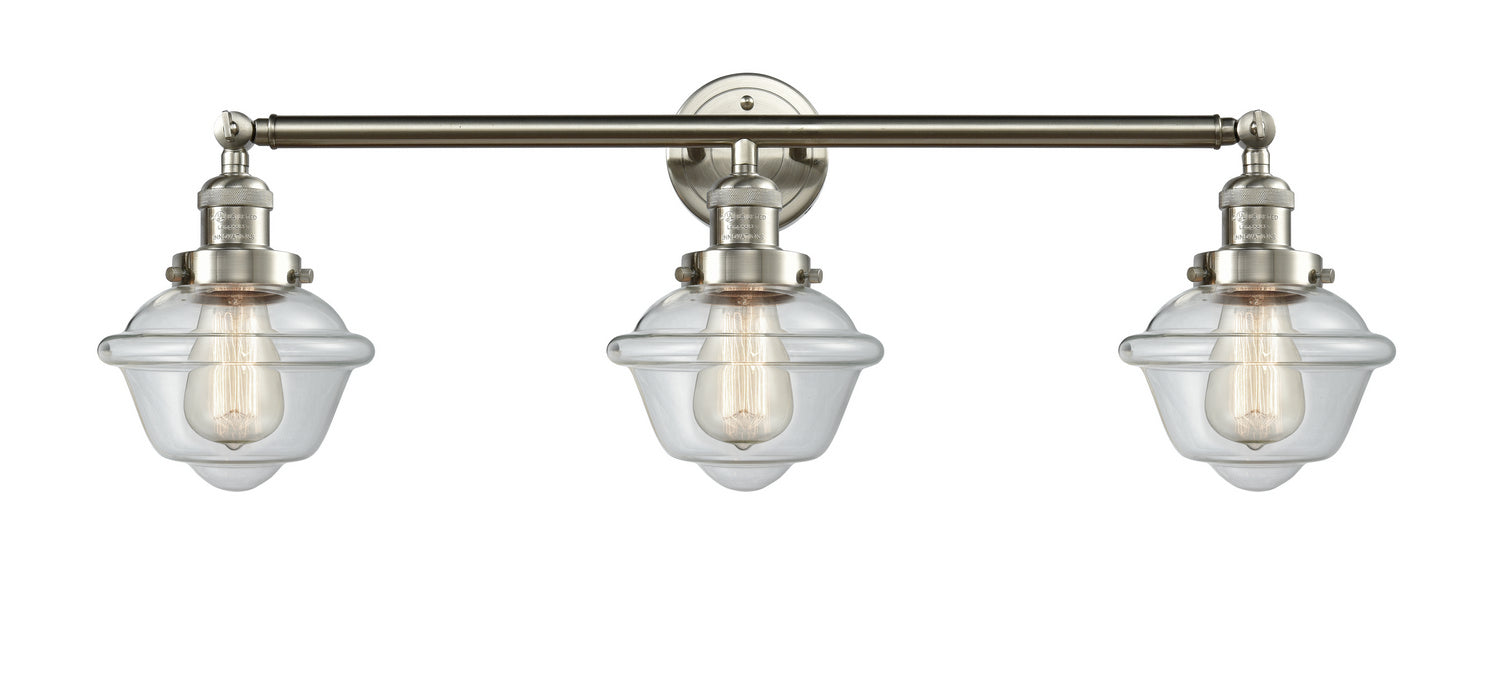 Innovations 205-SN-G532 Three Light Bath Vanity, Brushed Satin Nickel