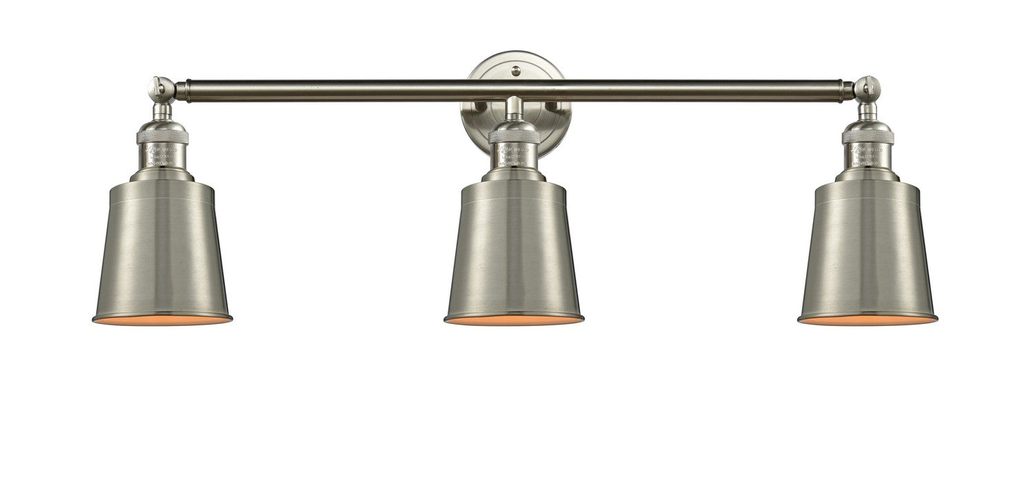 Innovations 205-SN-M9-SN Three Light Bath Vanity, Brushed Satin Nickel