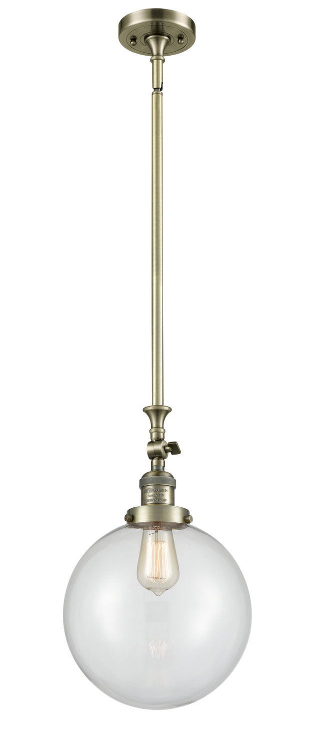 Innovations 206-AB-G202-10 One Light Mini Pendant, Antique Brass
