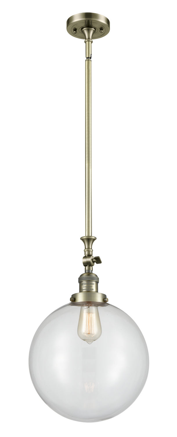 Innovations 206-AB-G202-12 One Light Mini Pendant, Antique Brass