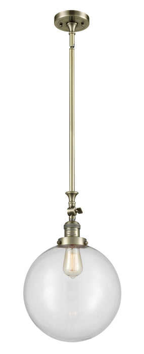Innovations 206-AB-G202-12 One Light Mini Pendant, Antique Brass