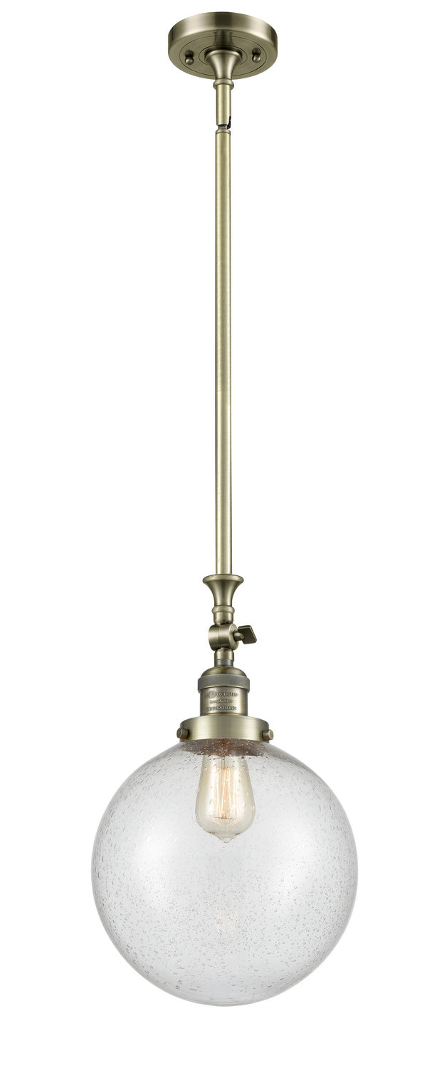 Innovations 206-AB-G204-10 One Light Mini Pendant, Antique Brass