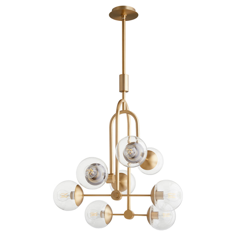 Cyan 11387 Eight Light Pendant, Aged Brass
