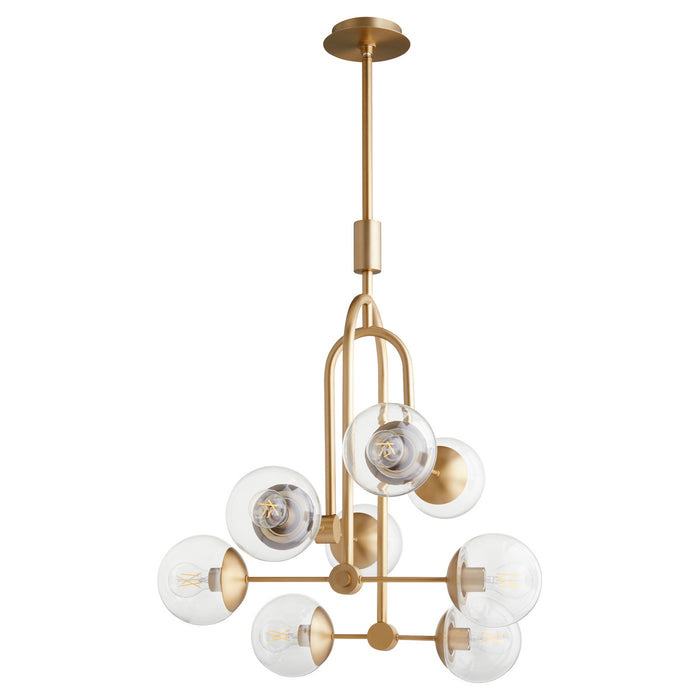 Cyan 11387 Eight Light Pendant, Aged Brass