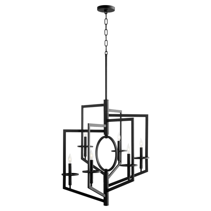 Cyan 11389 Six Light Chandelier, Noir