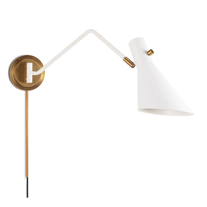 Regina Andrew 15-1182WTNB One Light Wall Sconce, White