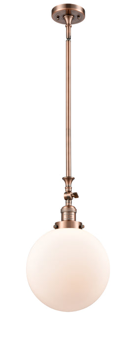 Innovations 206-AC-G201-10 One Light Mini Pendant, Antique Copper