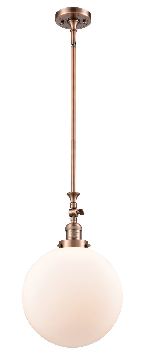 Innovations 206-AC-G201-12 One Light Mini Pendant, Antique Copper