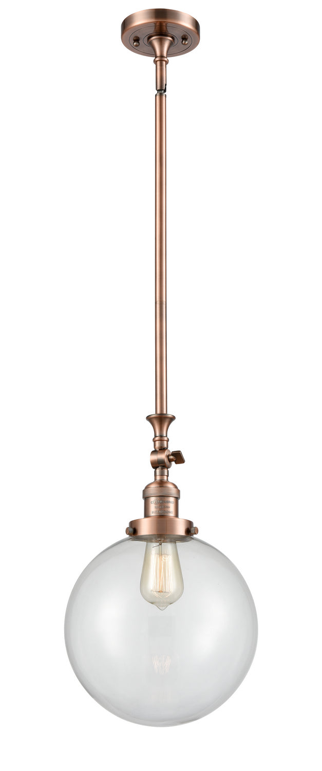 Innovations 206-AC-G202-10 One Light Mini Pendant, Antique Copper