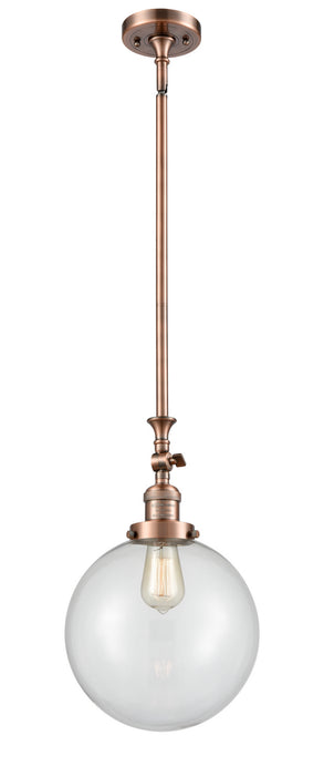 Innovations 206-AC-G202-10 One Light Mini Pendant, Antique Copper