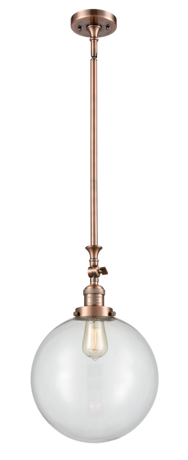 Innovations 206-AC-G202-12 One Light Mini Pendant, Antique Copper