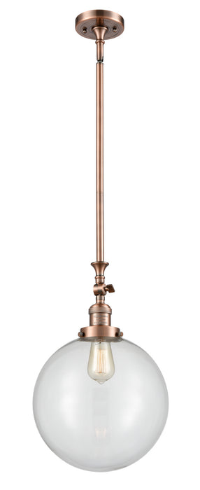 Innovations 206-AC-G202-12 One Light Mini Pendant, Antique Copper