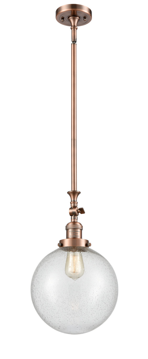 Innovations 206-AC-G204-10 One Light Mini Pendant, Antique Copper