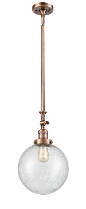 Innovations 206-AC-G204-10 One Light Mini Pendant, Antique Copper