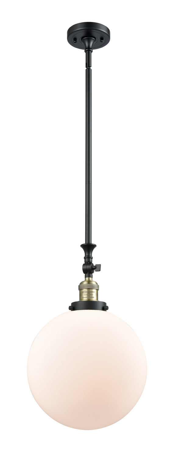 Innovations 206-BAB-G201-12 One Light Mini Pendant, Black Antique Brass
