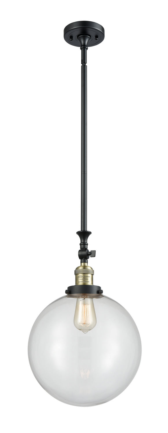 Innovations 206-BAB-G202-12 One Light Mini Pendant, Black Antique Brass