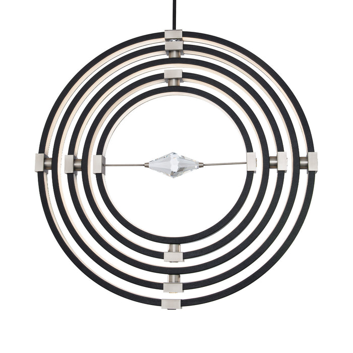 Schonbek Beyond BPD45236-BK/BN LED Pendant, Black Leather- Brushed Nickel