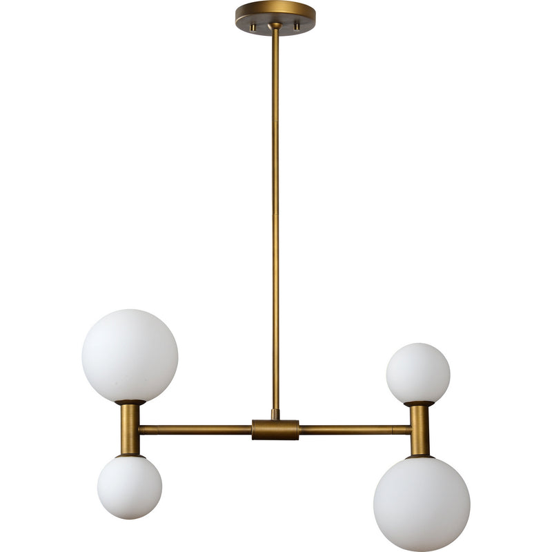 Renwil LPC4445 Four Light Ceiling Fixture, Antique Brass