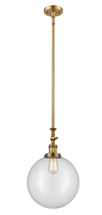 Innovations 206-BB-G202-12 One Light Mini Pendant, Brushed Brass
