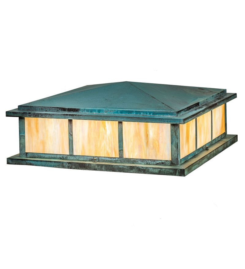 Meyda Tiffany 246897 Four Light Pier Mount, Craftsman Verdigris