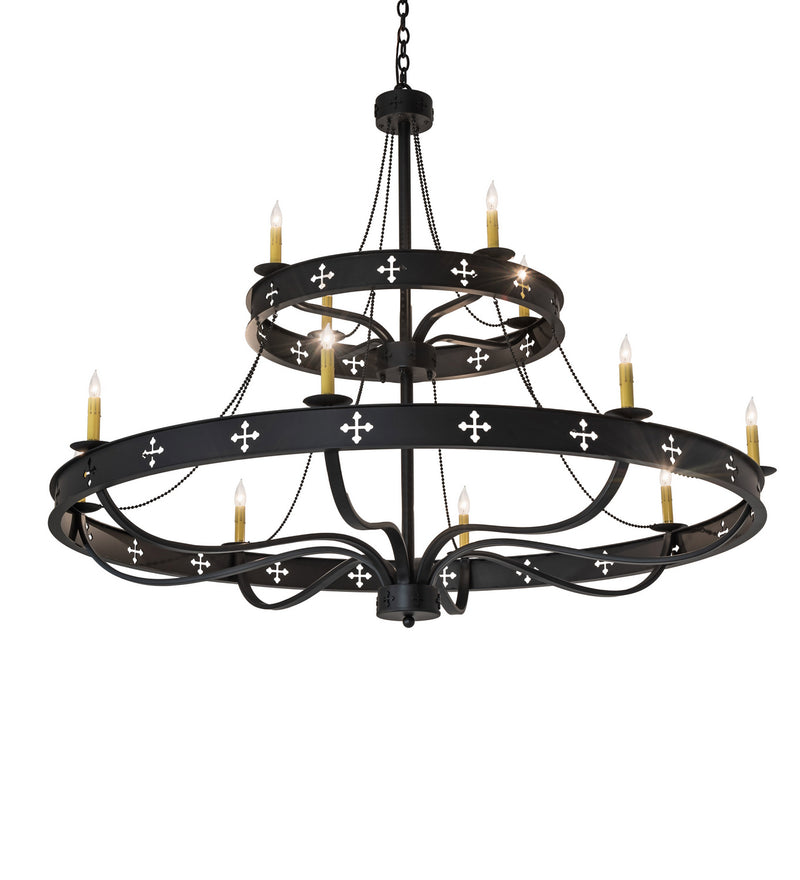 Meyda Tiffany 247188 12 Light Chandelier, Solar Black