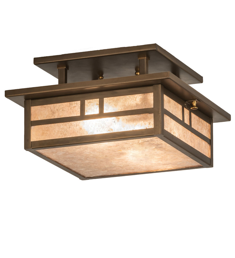 Meyda Tiffany 247251 Two Light Flushmount, Antique Copper
