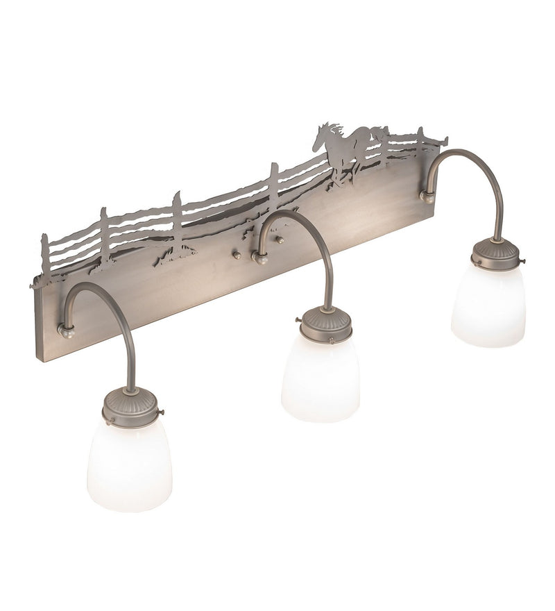 Meyda Tiffany 247457 Three Light Vanity, Industrial Steel