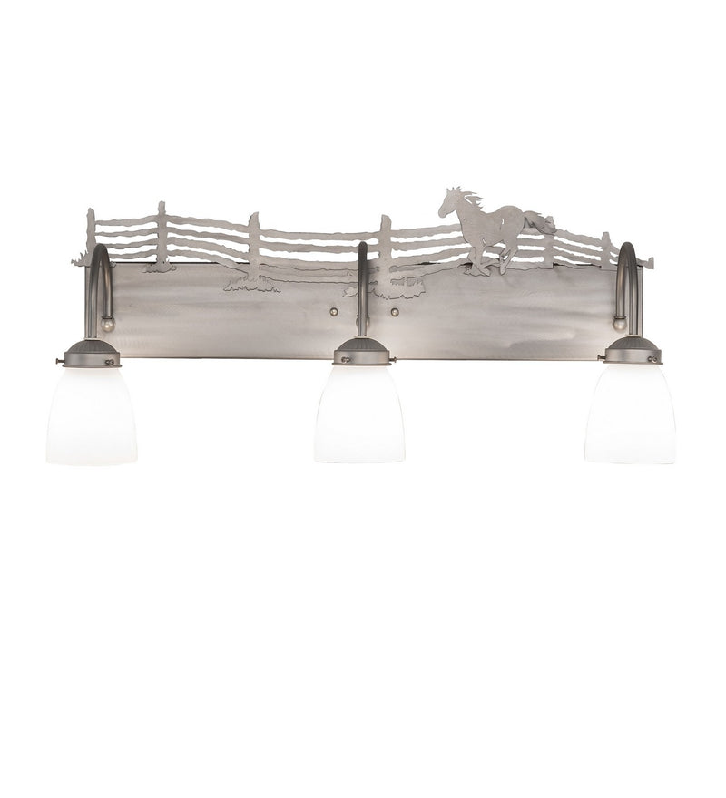 Meyda Tiffany 247457 Three Light Vanity, Industrial Steel