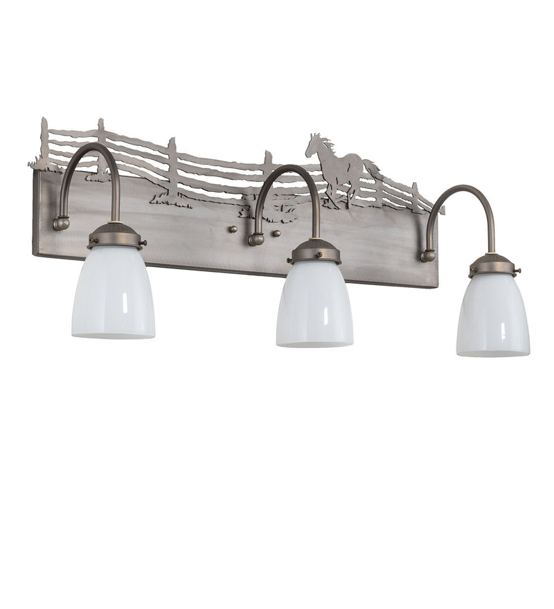 Meyda Tiffany 247457 Three Light Vanity, Industrial Steel