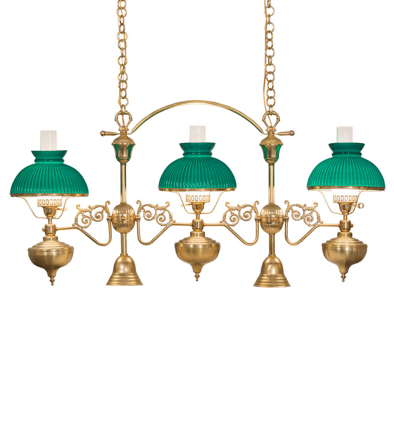 Meyda Tiffany 247597 Five Light Island Pendant, Raw Brass