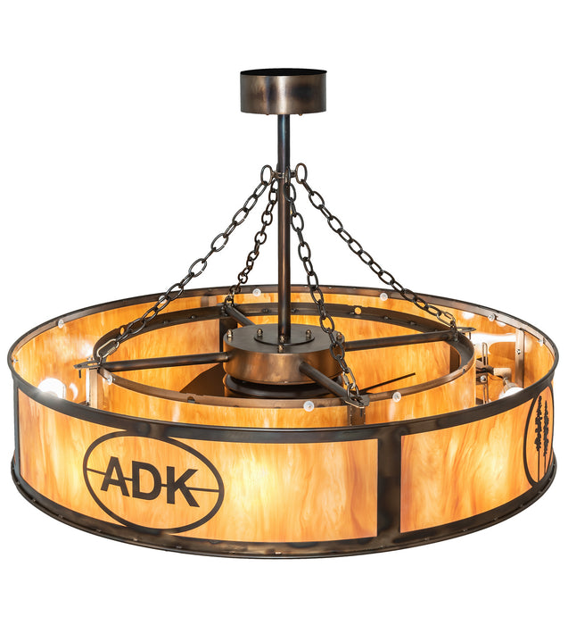 Meyda Tiffany 248311 Eight Light Chandel-Air, Light Burnished Antique Copper