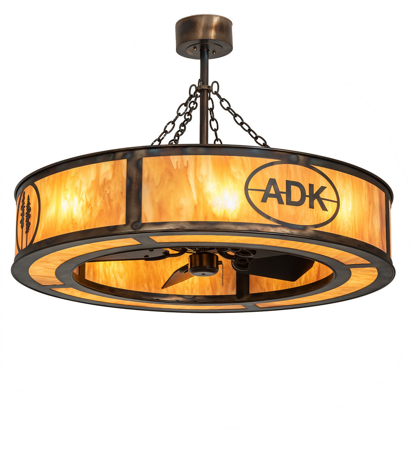Meyda Tiffany 248311 Eight Light Chandel-Air, Light Burnished Antique Copper