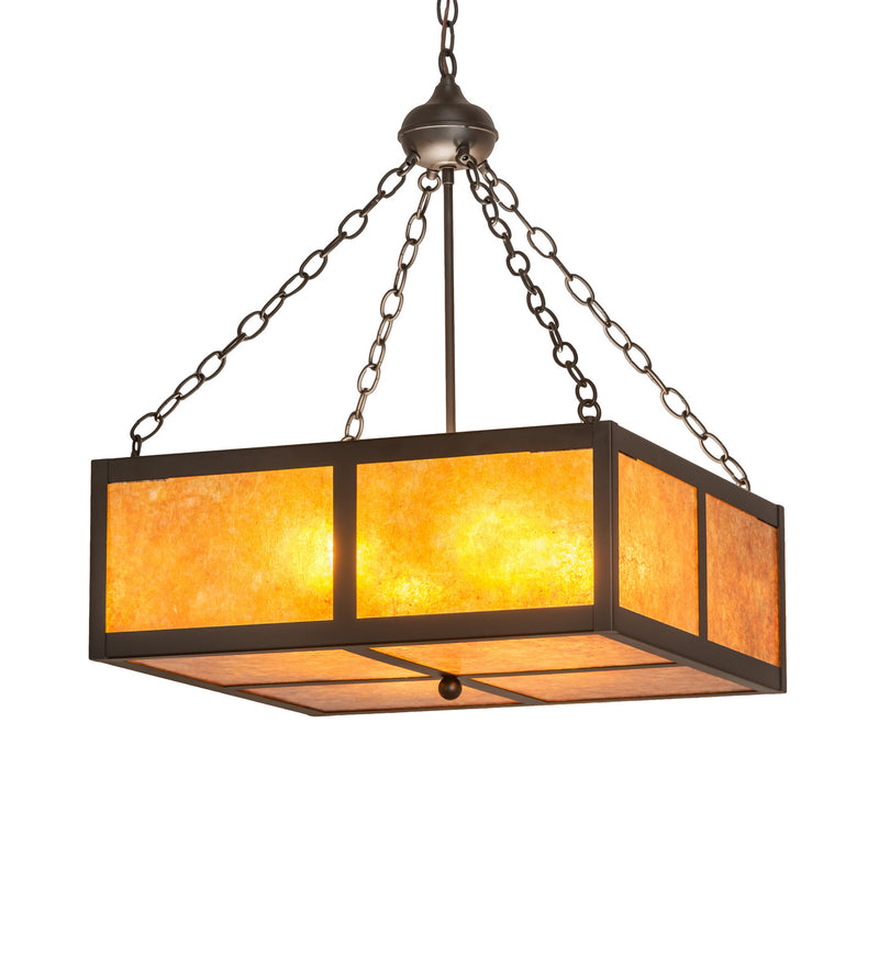 Meyda Tiffany 250052 Four Light Pendant, Amber Mica