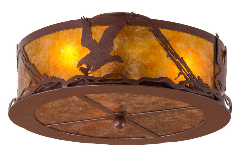 Meyda Tiffany 250694 Three Light Flushmount, Rust