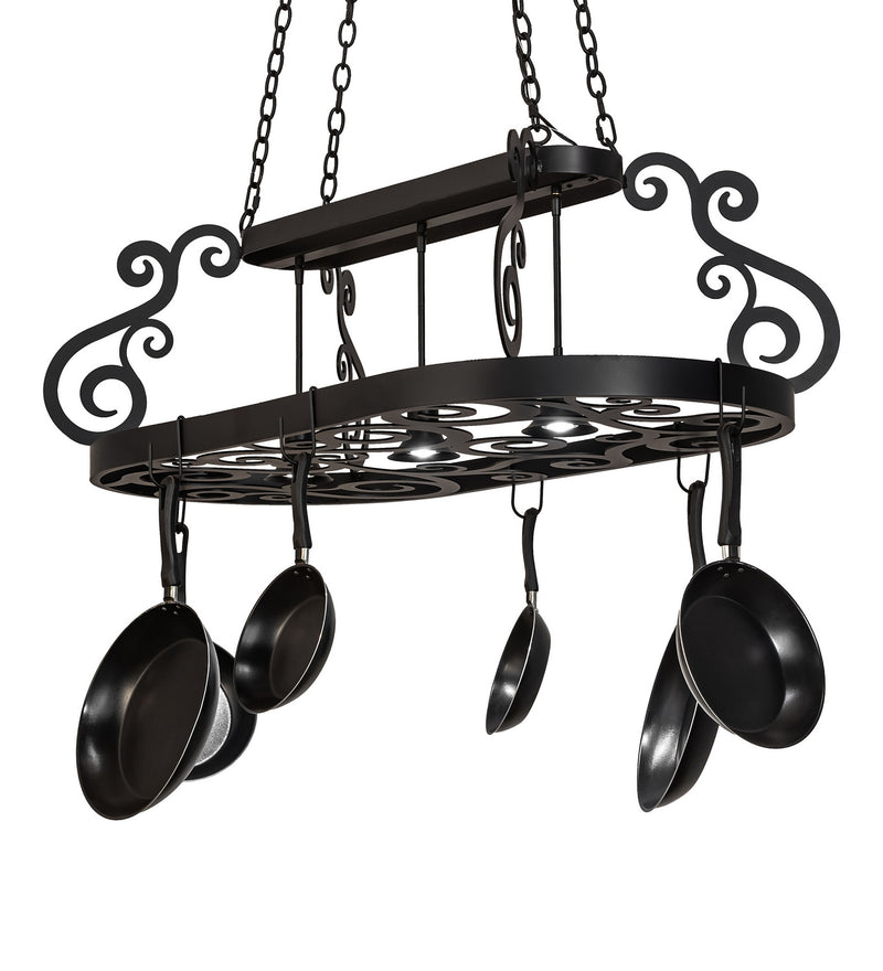 Meyda Tiffany 250739 LED Pot Rack, Blackwash